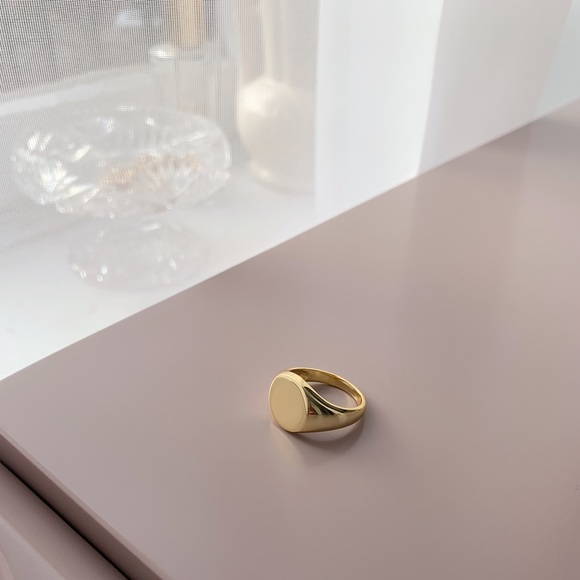 Signet Midi Ring | 14k Gold Plated - Picture 2 of 8